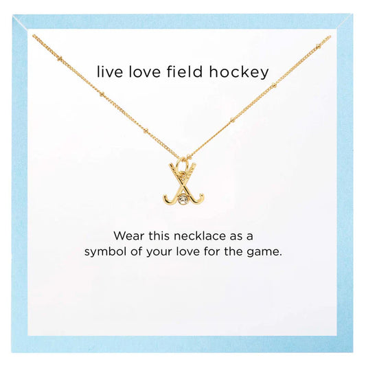 Field Hockey Gold Charm Necklace