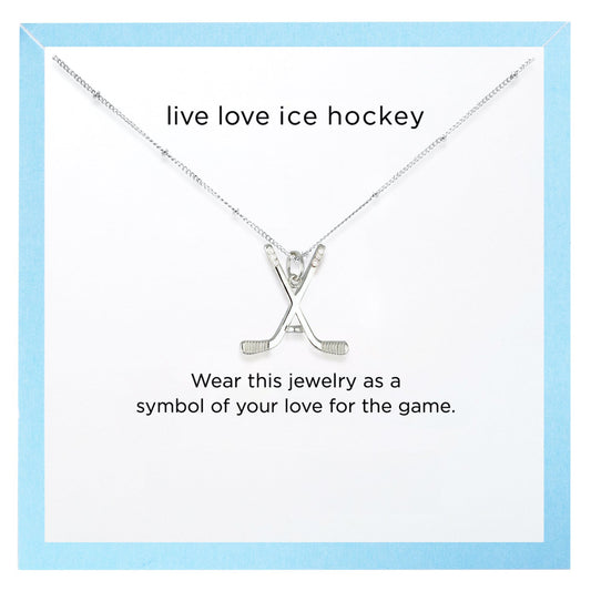 Ice Hockey Silver Charm Necklace