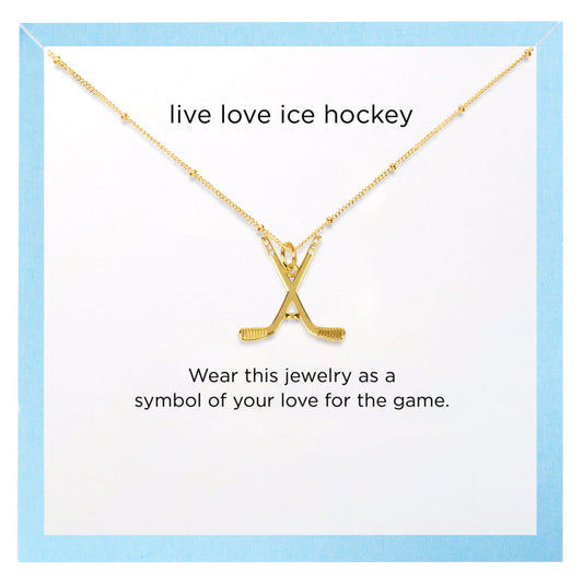 Ice Hockey Gold Charm Necklace