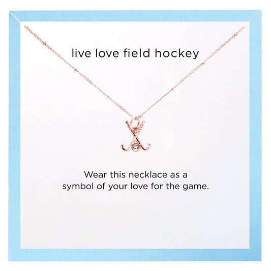 Field Hockey Rose Gold Charm Necklace