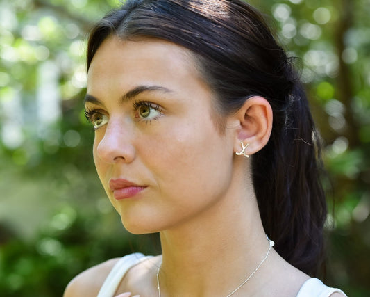 Ice Hockey Silver Earrings