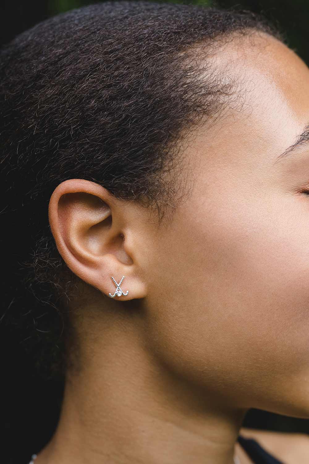 Silver Field Hockey Earrings