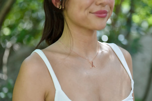 Ice Hockey Rose Gold Charm Necklace