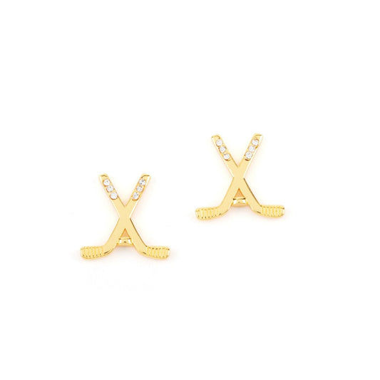 Ice Hockey Gold Earrings